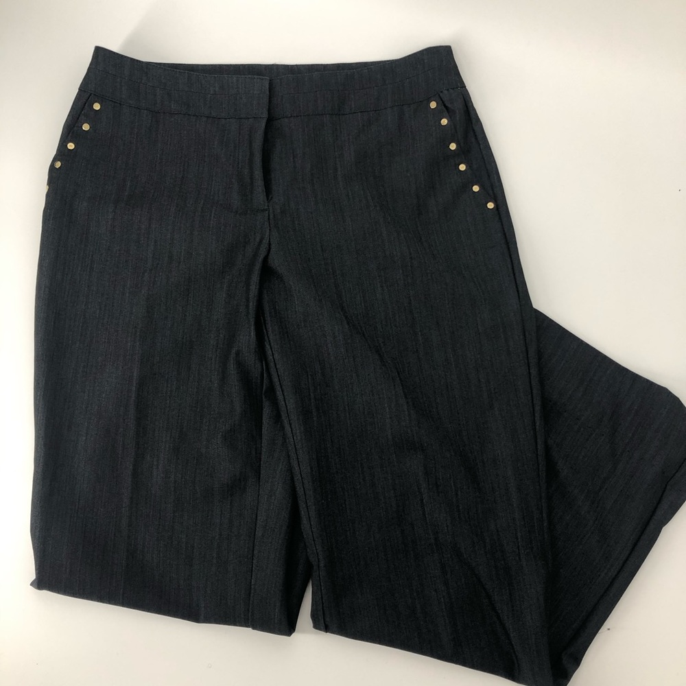 Anne Klein Cropped Stretch Denim Trouser High Rise
